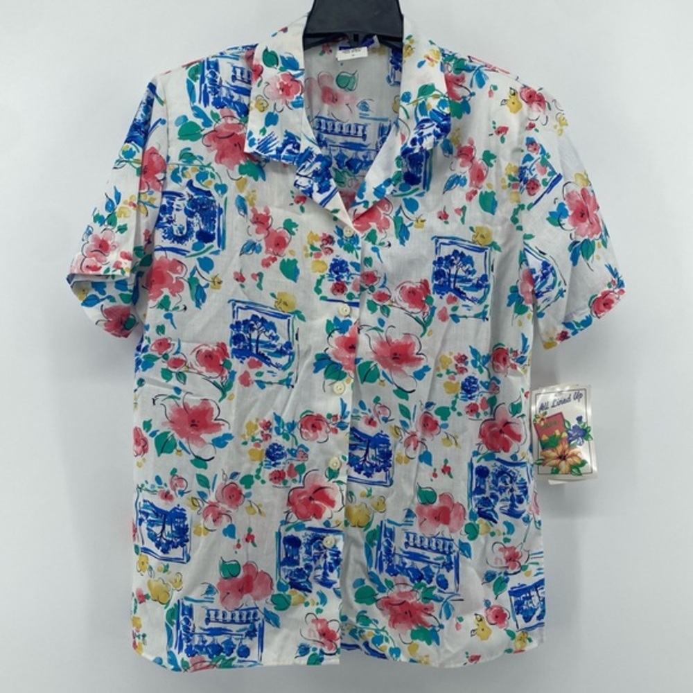 Cape Cod Sportswear | NWT | Vintage 90s Short Sleeve Button-Up | Size 12 |